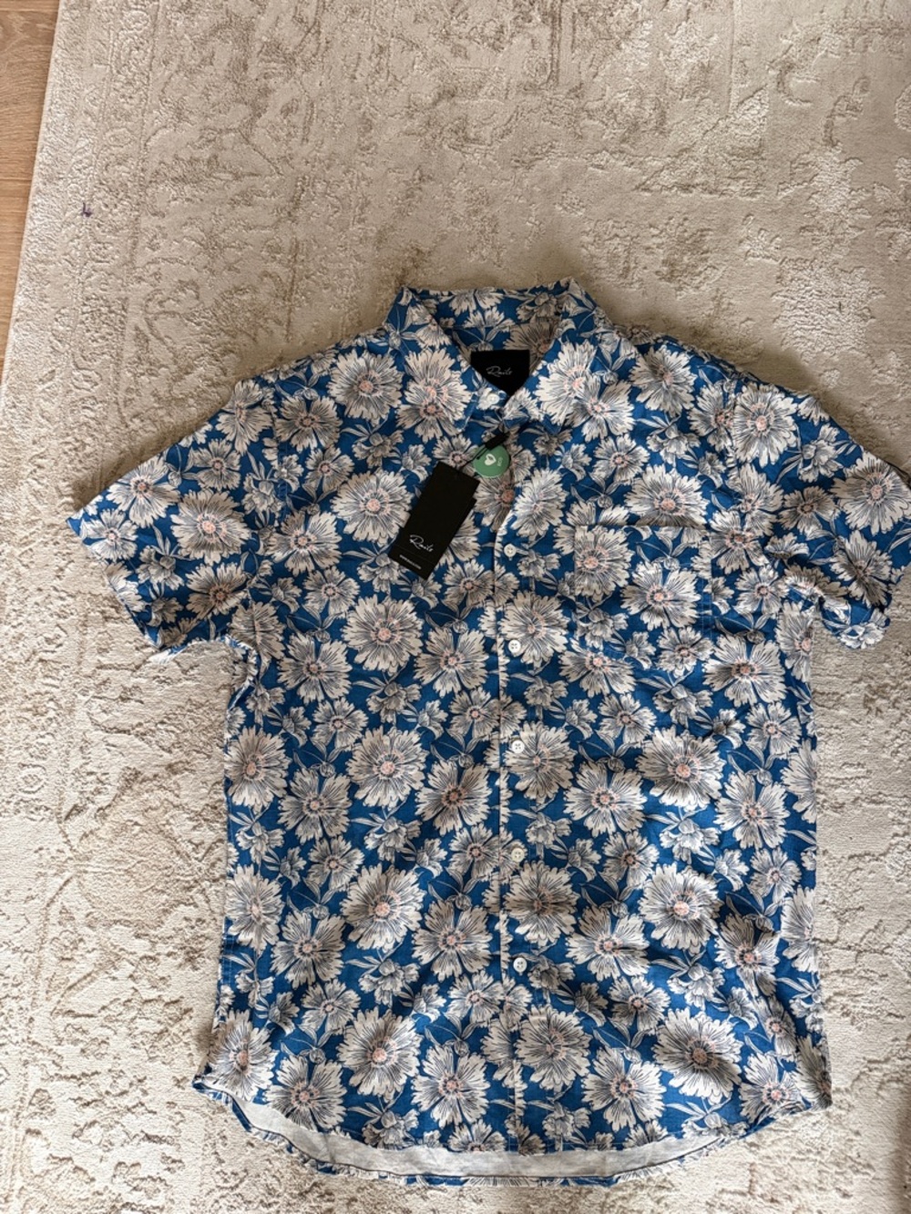 Rails Blue Floral Short-Sleeve Button-Down Shirt